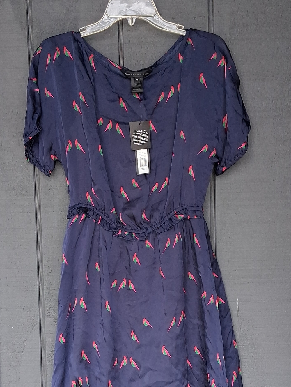 Marc Jacobs Blue Mini Dress With Birds